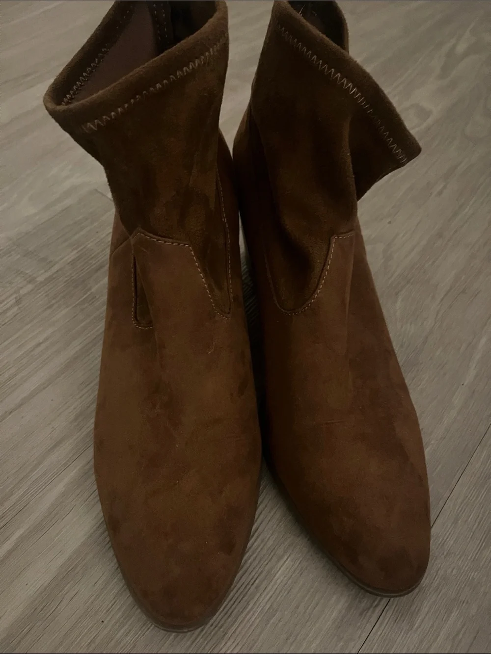 A.N.A Suede Ankle Boots in Brown - Women's Fashion Booties